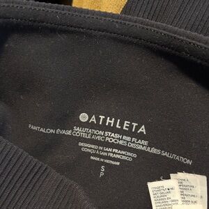 Athleta salutation stash Black Ribbed Flare Pants